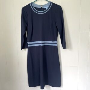 Draper James NWT Solid Persley Pointe Knee Length Dress Navy Nassau ~ Size S